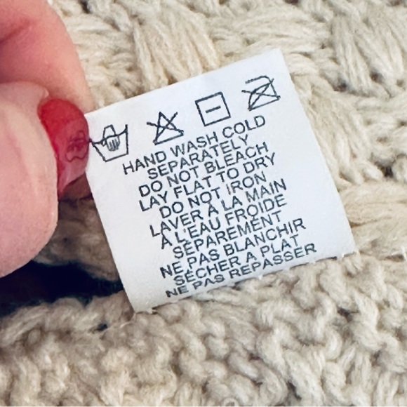 🌟3xHP🌟Billabong Cream Acrylic Diagonal Basketweave Fringed Scarf - Picture 8 of 9